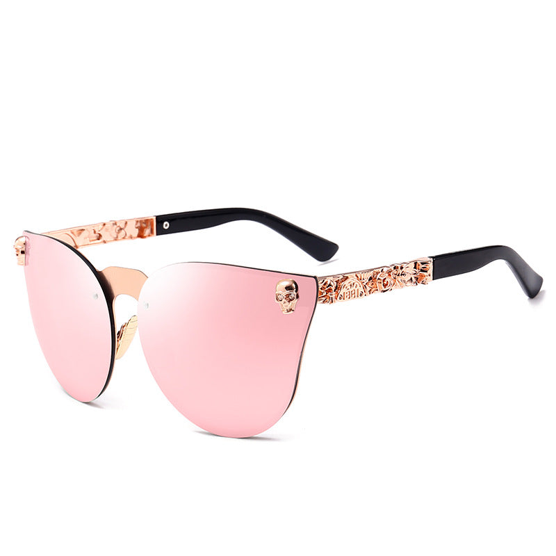 Gothic Steampunk Skull Metal Sunglasses For Women