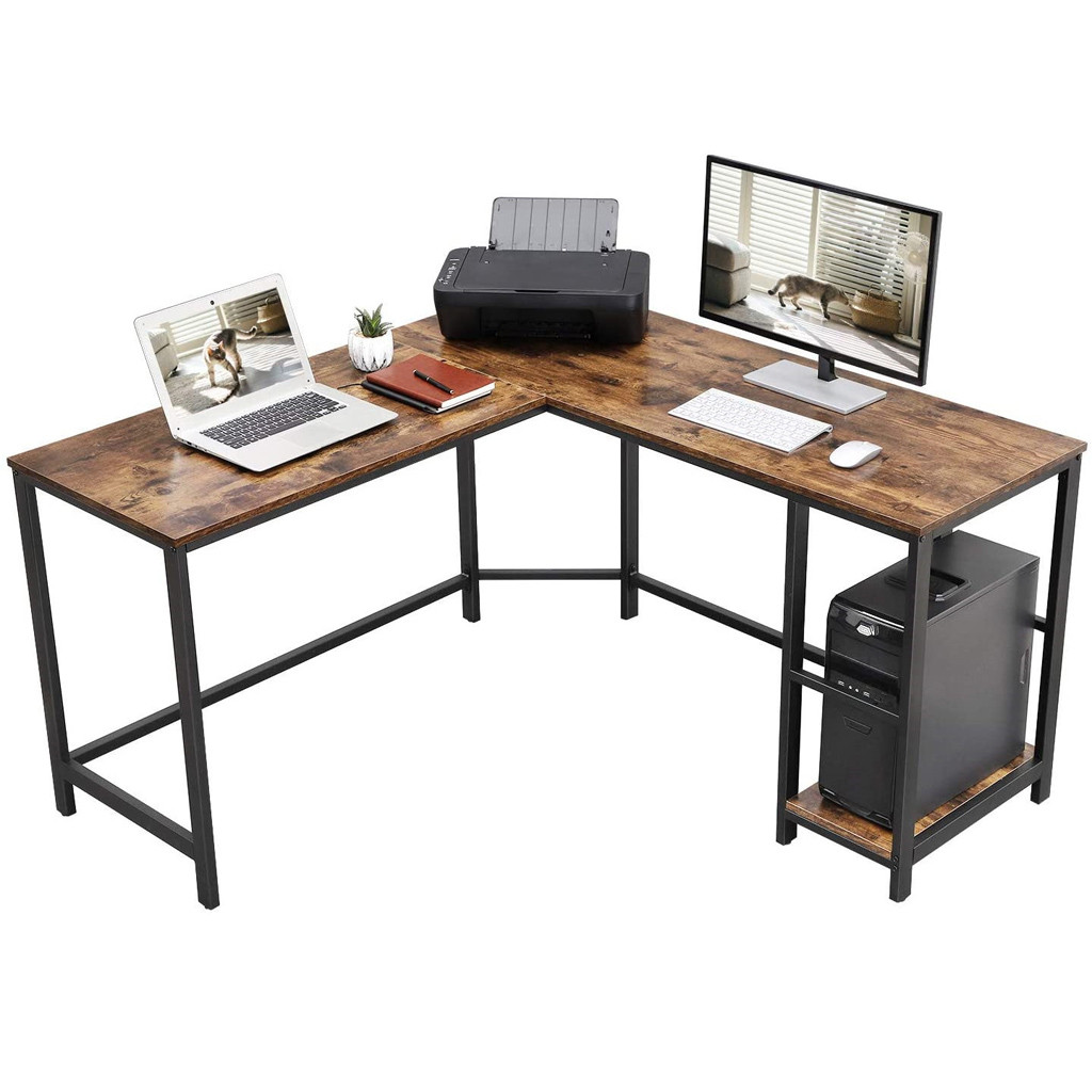 L-Shaped Corner Computer Office Table PC Laptop Workstation Home Table