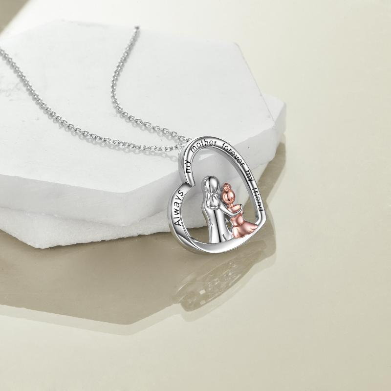 Mother Daughter Necklace Gifts for Mom from Daughter Sterling Silver