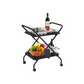 2-Tier Multi-Functional Metal Rolling Utility Cart With Lockable Wheels - Storage Rack For Bar | Kitchen | Office