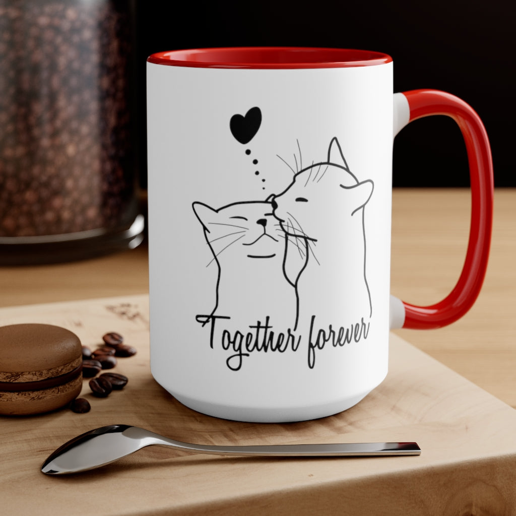 Cat Lovers - Together forever series - Two-tone Coffee Mug