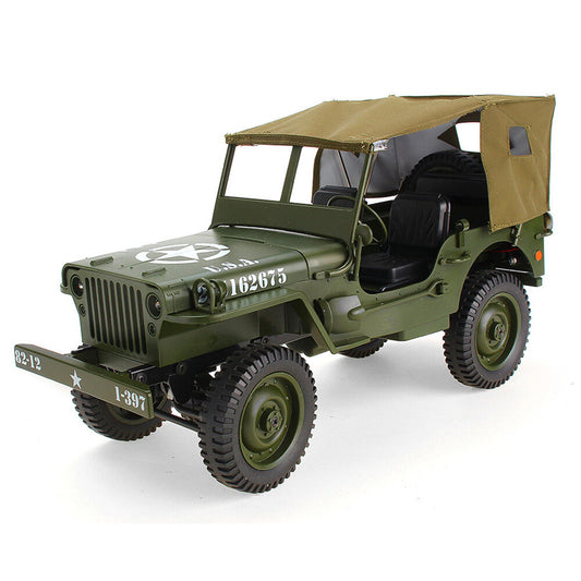 1:10 2.4G 4WD RC Off-Road Military Truck With Canopy and LED Light - Jedi Proportional Control - Crawler - RTR - JJRC Q65