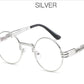 Retro Steampunk Style Gold Metal Round Sunglasses For Men and Women With Mirror Coating