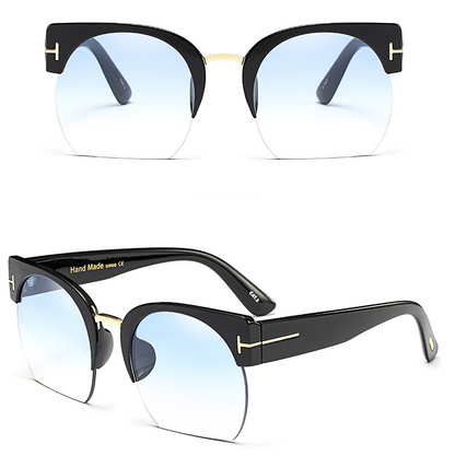 Semi-Rimless Vintage Fashion Sunglasses