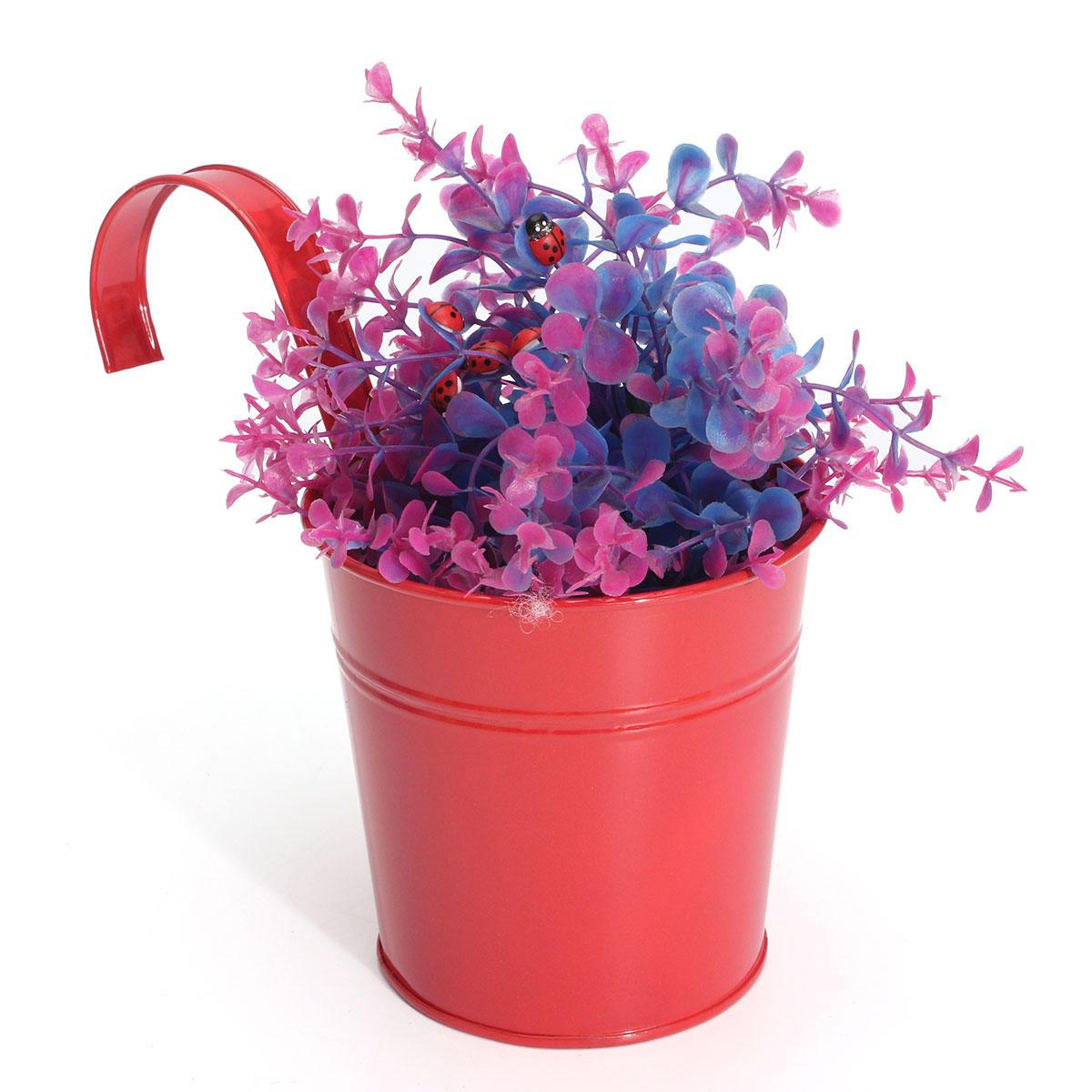 Multicolor Metal Hanging Flower Pots