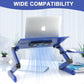 RAINBEAN  Foldable Aluminum Notebook Stand With 2 CPU Cooling USB Fans With Mouse Pad