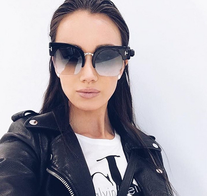 Semi-Rimless Vintage Fashion Sunglasses