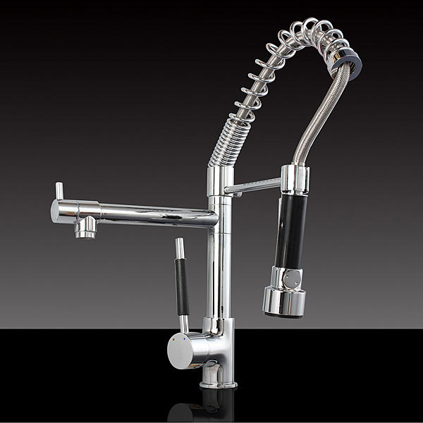 DEKLE Kitchen Sink Mixer Faucet - Pull Out Sprayer Tap - Single Handle - Tap Collapsible