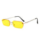 Hong Kong Style Men's Personality Yellow Square Rimless Glasses