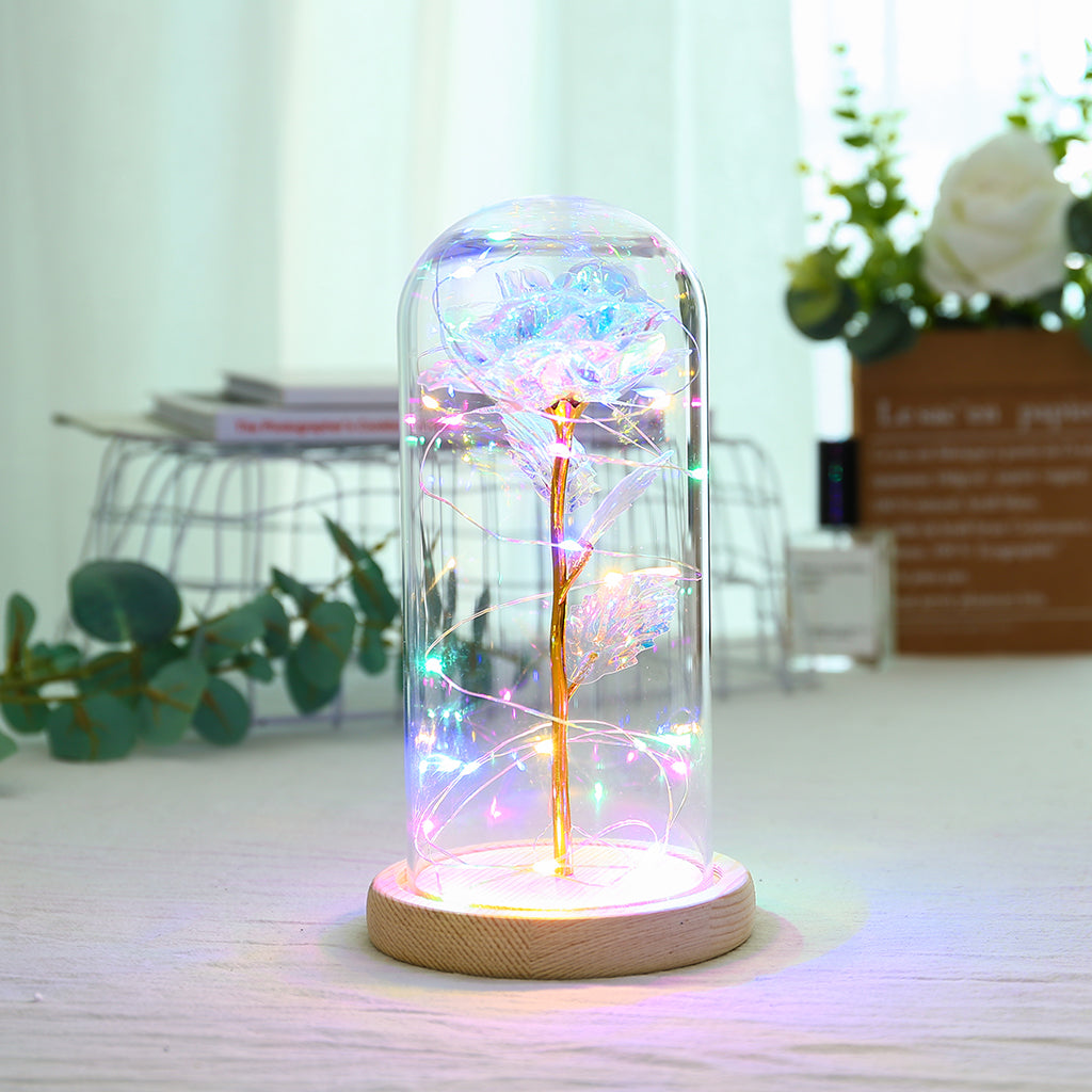 Forever Love Rose in Glass LED Night Light