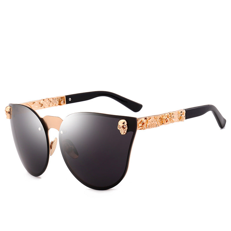Gothic Steampunk Skull Metal Sunglasses For Women