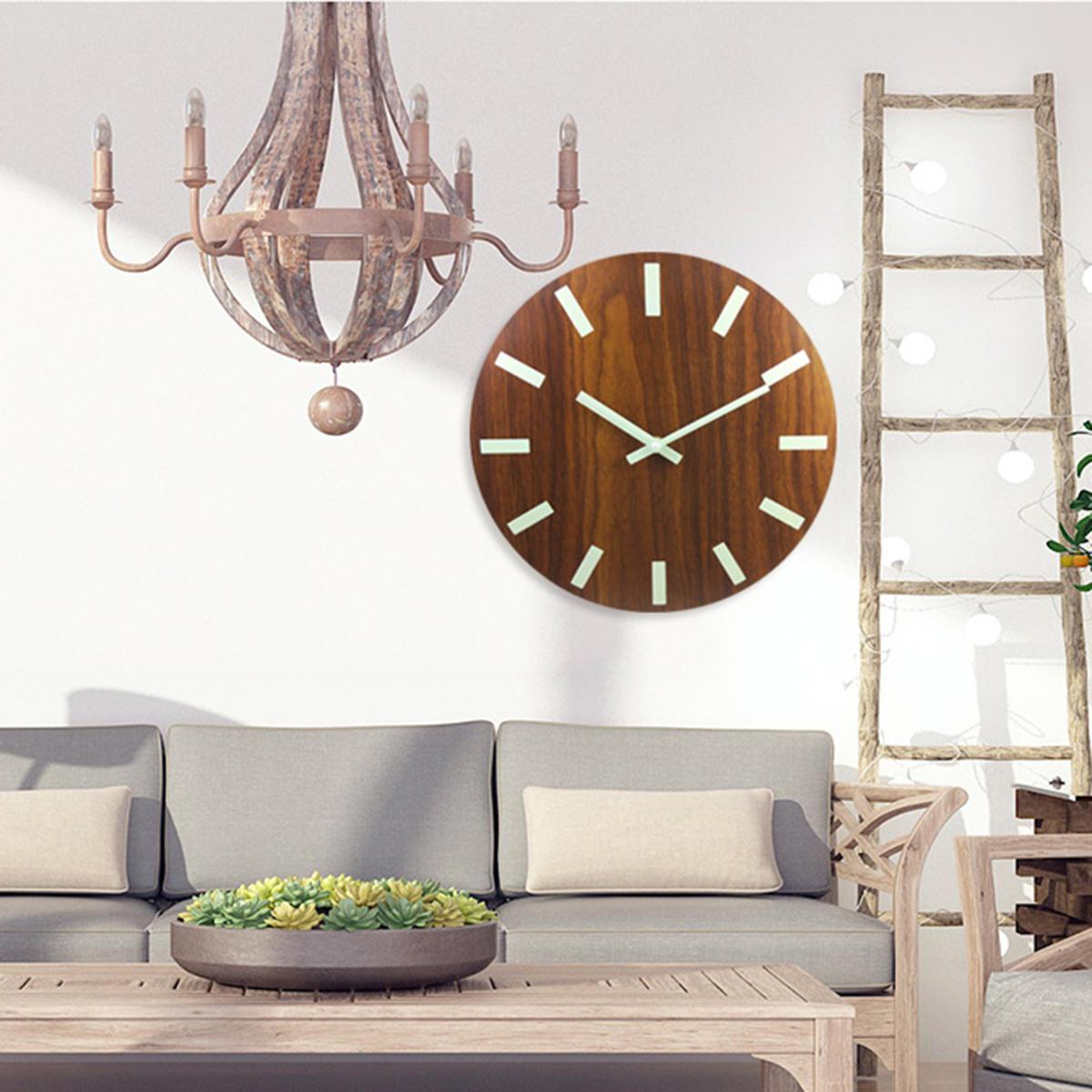 Wooden Wall Clock Glow in the Dark