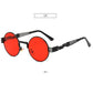 Retro Steampunk Style Gold Metal Round Sunglasses For Men and Women With Mirror Coating