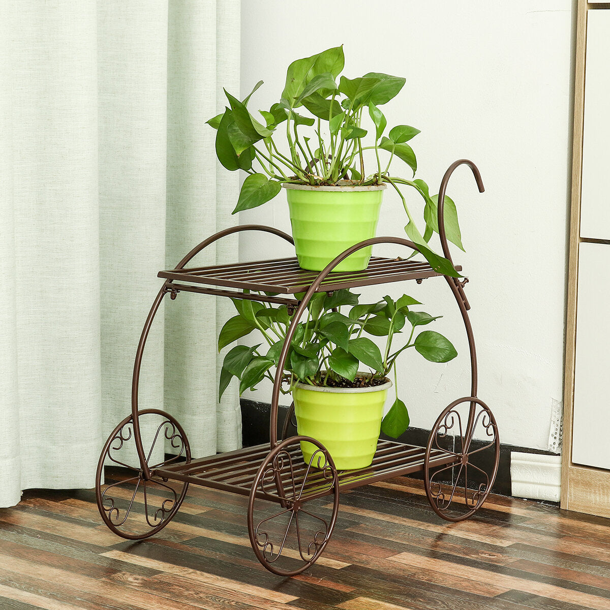 Metal Plant Stand Display Shelf Bookshelf Home Garden Ornaments Indoor Outdoor