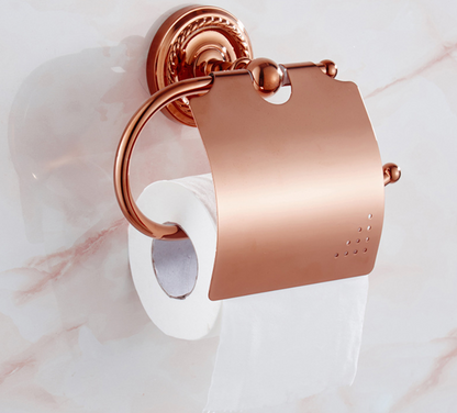 Luxury Polished Gold Color Brass Wall Mounted Bathroom Toilet Paper Roll Holder