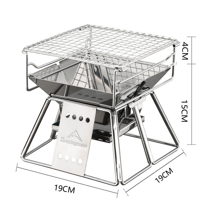 Portable Folding Non-stick Surface Stainless Steel BBQ Grill