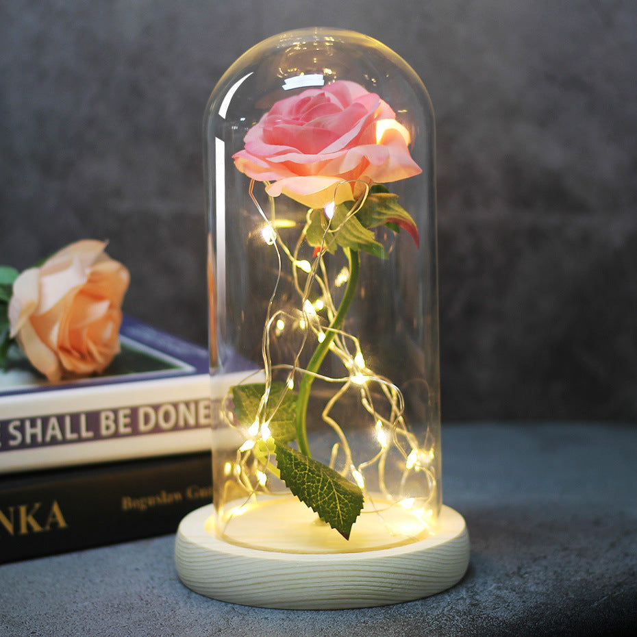 Forever Love Rose in Glass LED Night Light