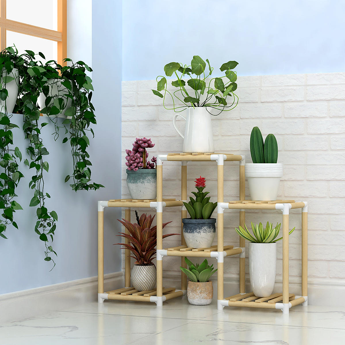 Multi-Tiers Wooden Plant Stand - Indoor|Outdoor