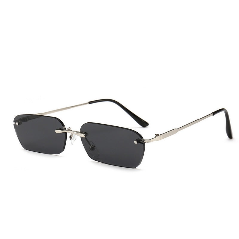 Hong Kong Style Men's Personality Yellow Square Rimless Glasses