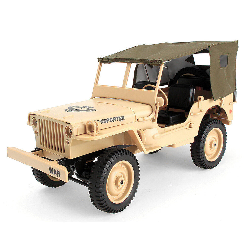 1:10 2.4G 4WD RC Off-Road Military Truck With Canopy and LED Light - Jedi Proportional Control - Crawler - RTR - JJRC Q65