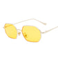 New Rectangular Small Sunglasses Polygonal Metal Men
