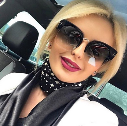 Semi-Rimless Vintage Fashion Sunglasses