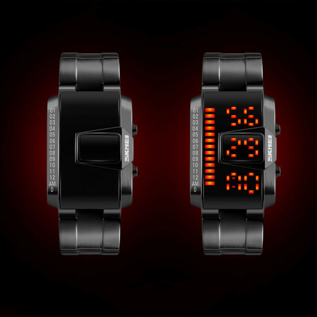 SKMEI 1179 Fashion Men Watch Waterproof Creative LED Digital Watch