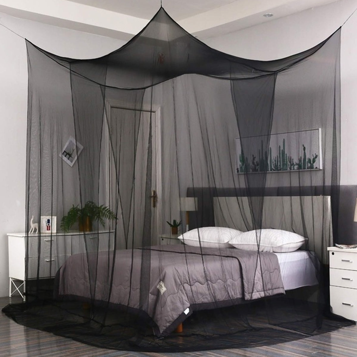 Multi-color Four Corner Mosquito Net Polyester Mesh Fabric Easy to Assemble