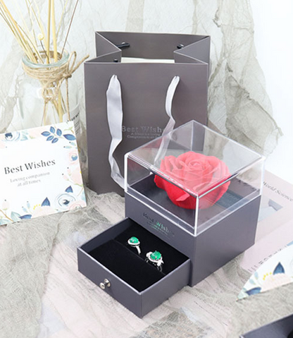Eternal flower gift box Earring Necklace Pendant box couple ring box