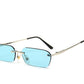 Hong Kong Style Men's Personality Yellow Square Rimless Glasses