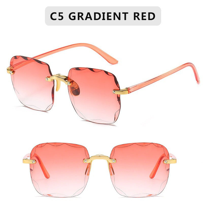 Luxury Square Rimless Fashion Sunglasses For Women