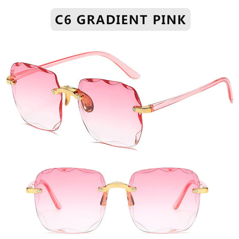 Luxury Square Rimless Fashion Sunglasses For Women