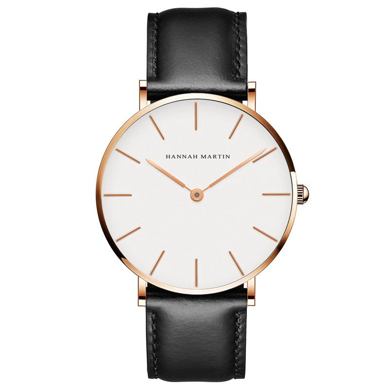 Minimalism Casual Leather Strap Waterproof Watch For Men & Women