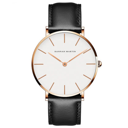 Minimalism Casual Leather Strap Waterproof Watch For Men & Women