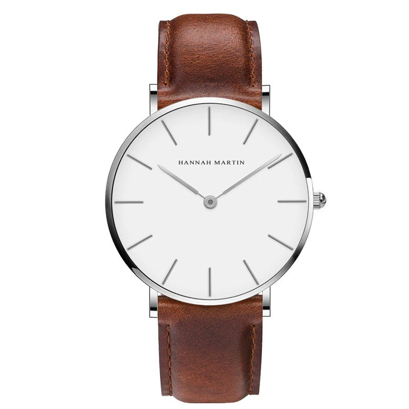 Minimalism Casual Leather Strap Waterproof Watch For Men & Women