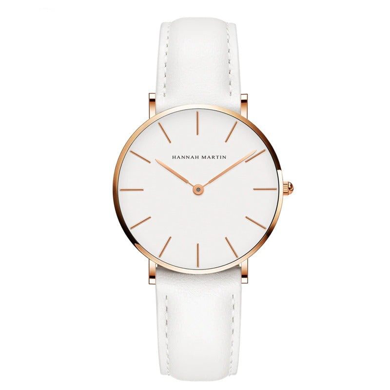 Minimalism Casual Leather Strap Waterproof Watch For Men & Women