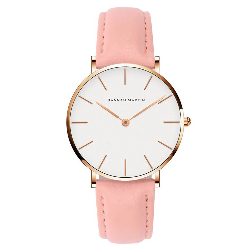 Minimalism Casual Leather Strap Waterproof Watch For Men & Women