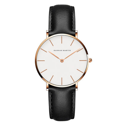 Minimalism Casual Leather Strap Waterproof Watch For Men & Women