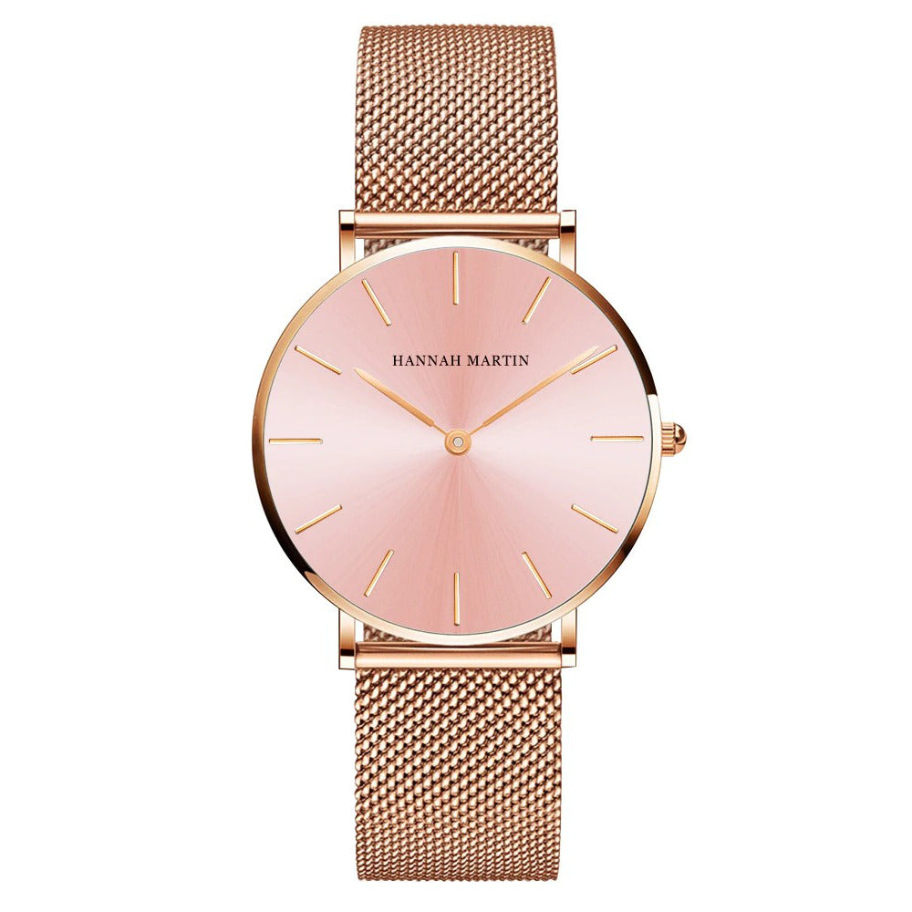 Luxury Ultra Thin Stainless Steel Mesh Band Watch For Women