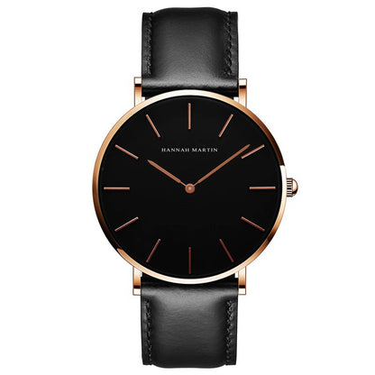 Minimalism Casual Leather Strap Waterproof Watch For Men & Women