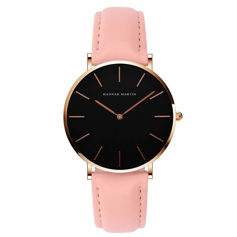 Minimalism Casual Leather Strap Waterproof Watch For Men & Women