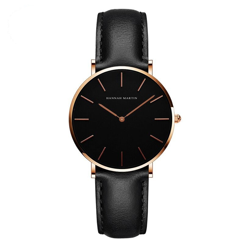 Minimalism Casual Leather Strap Waterproof Watch For Men & Women