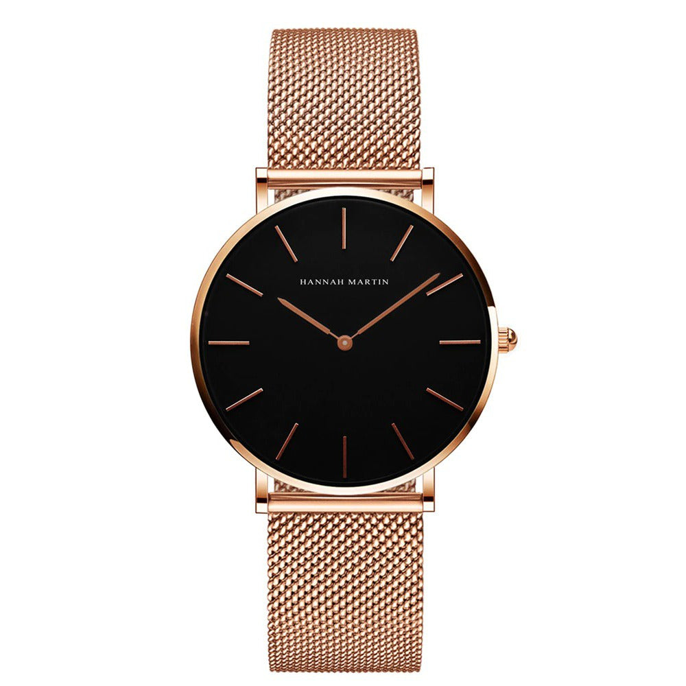 Luxury Ultra Thin Stainless Steel Mesh Band Watch For Women