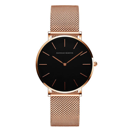 Luxury Ultra Thin Stainless Steel Mesh Band Watch For Women