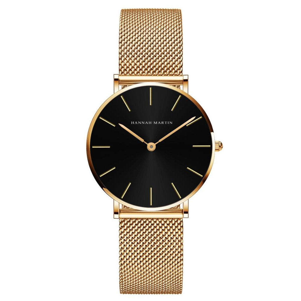 Luxury Ultra Thin Stainless Steel Mesh Band Watch For Women