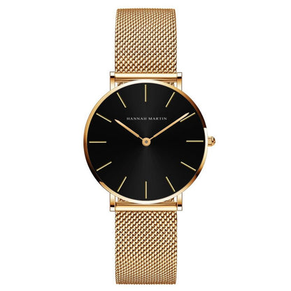 Luxury Ultra Thin Stainless Steel Mesh Band Watch For Women