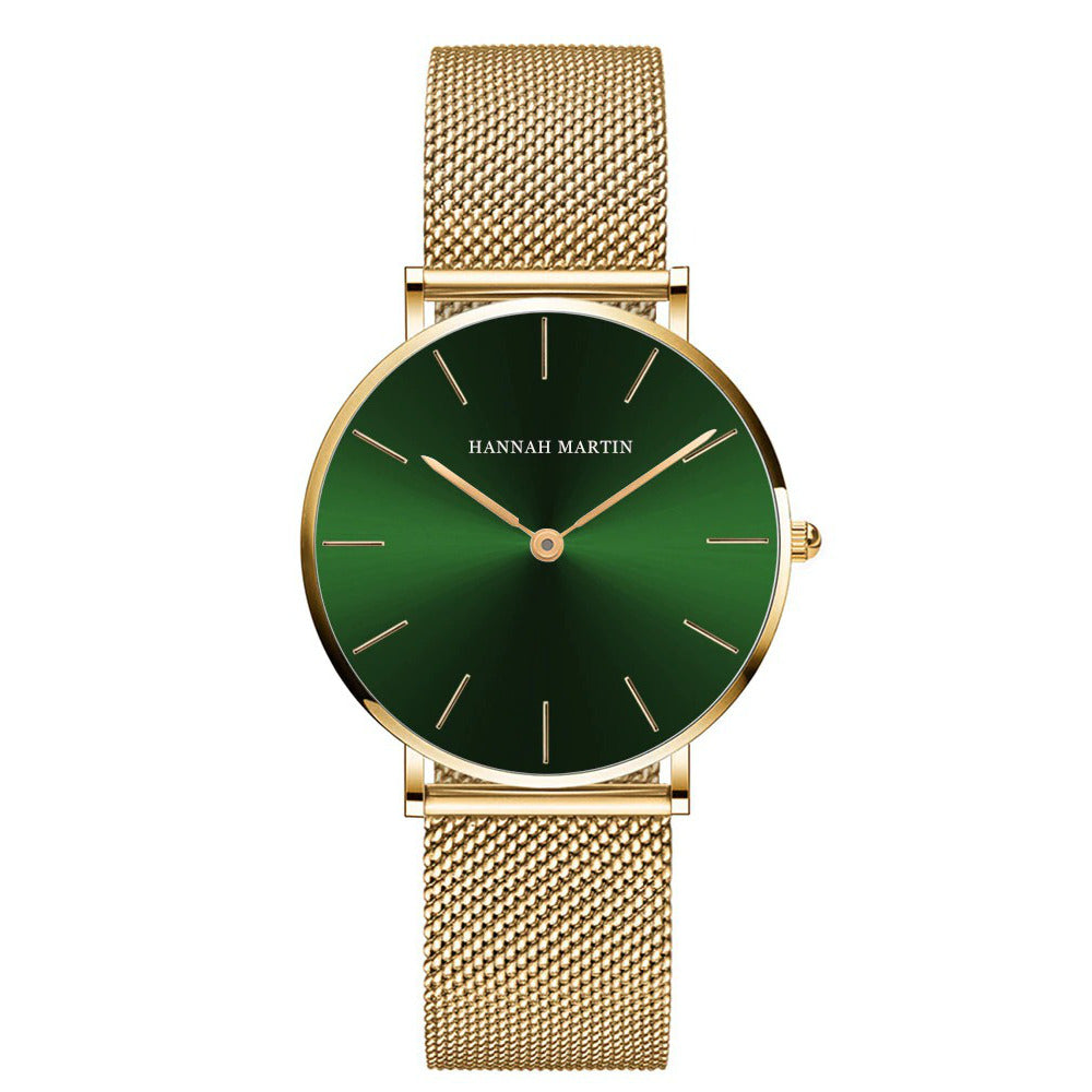 Luxury Ultra Thin Stainless Steel Mesh Band Watch For Women