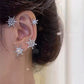 Butterfly and Snowflake Cuff Clip Earrings