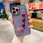 Luxury Flash Plating Frame With Love Heart Bracelet Phone Case