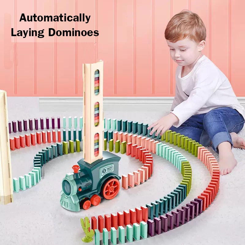 Electric Domino Train Set With Sound & Light For Kids